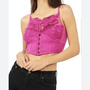 Free People Have My Heart Lace Crop Top